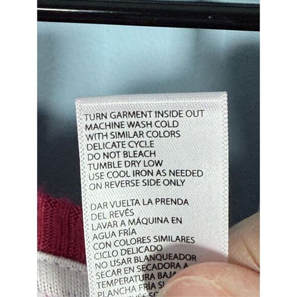 Disney Mickey Minnie‎ Mouse Soft LS Sleep Shirt Womens L Red Holiday Snow - Picture 6 of 9